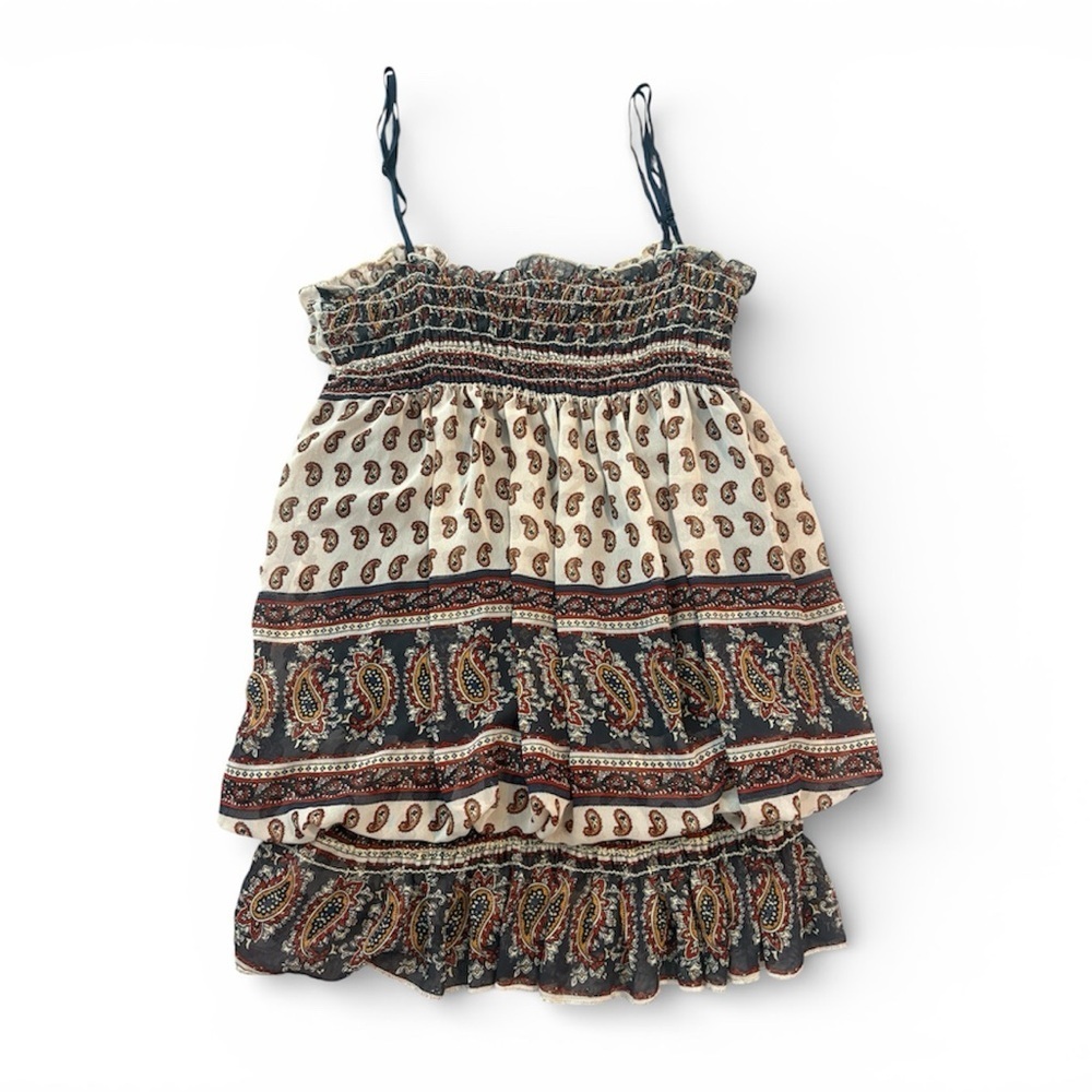 Boho Paisley Tiered Smocked Camisole Blouse